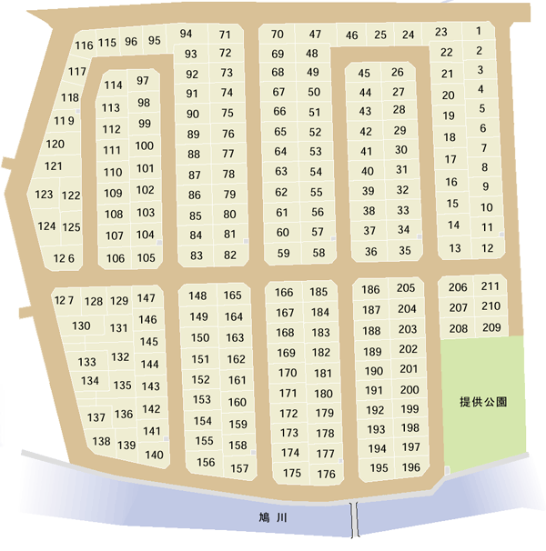 三泉の都 ニュータウン 区画図