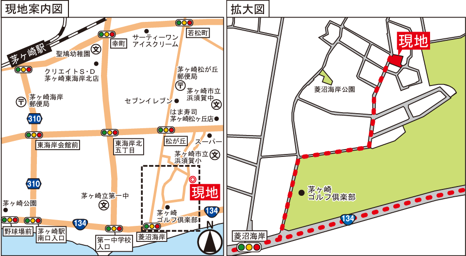 茅ヶ崎市白浜町宅地分譲現地案内図・拡大図