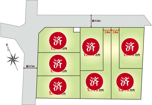 本厚木金田4期宅地分譲区画図